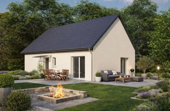 Maison 76 m² sur terrain 1077 m²